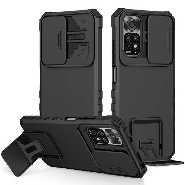 Case Para Xiaomi Armadura Anti Impacto com Suporte e Proteção de Câmera