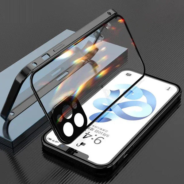 Case Magnética Blindada Para IPhone Com Vidro Temperado e Dupla Proteção 360º